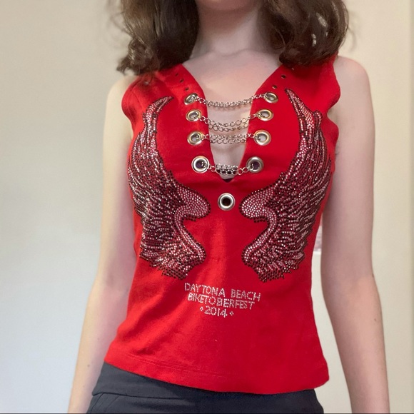 "Biketober fest" jewelled tank - Picture 3 of 6